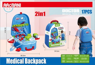 Kids' Doctor Medical Backpack – 2-in-1 Pretend Play Set (17 Pieces)
