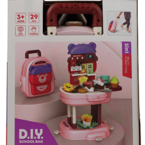 3-in-1 Pastry Play Set Backpack – DIY School Bag Bakery  Toy (29 pcs)