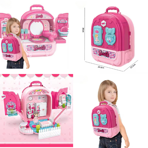 Makeup 3 an 1 back pack Beauty set toy games toys for girl