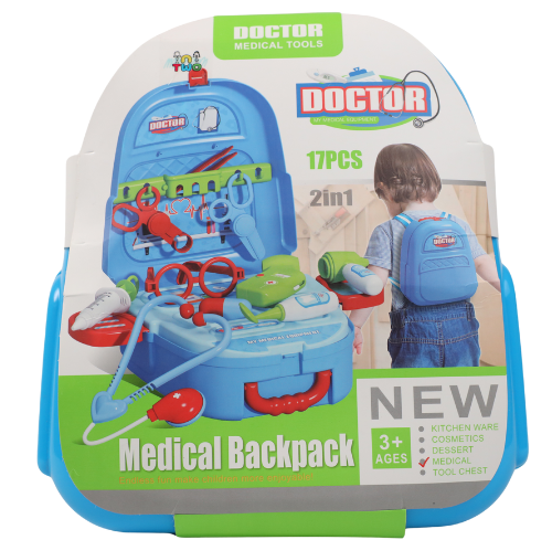 Kids' Doctor Medical Backpack – 2-in-1 Pretend Play Set (17 Pieces)