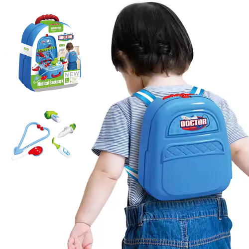Kids' Doctor Medical Backpack – 2-in-1 Pretend Play Set (17 Pieces)