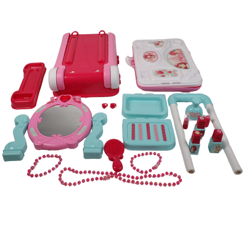 2-in-1 Makeup Table & Suitcase Beauty Play Set | Kids Dresser Toy for Girls game