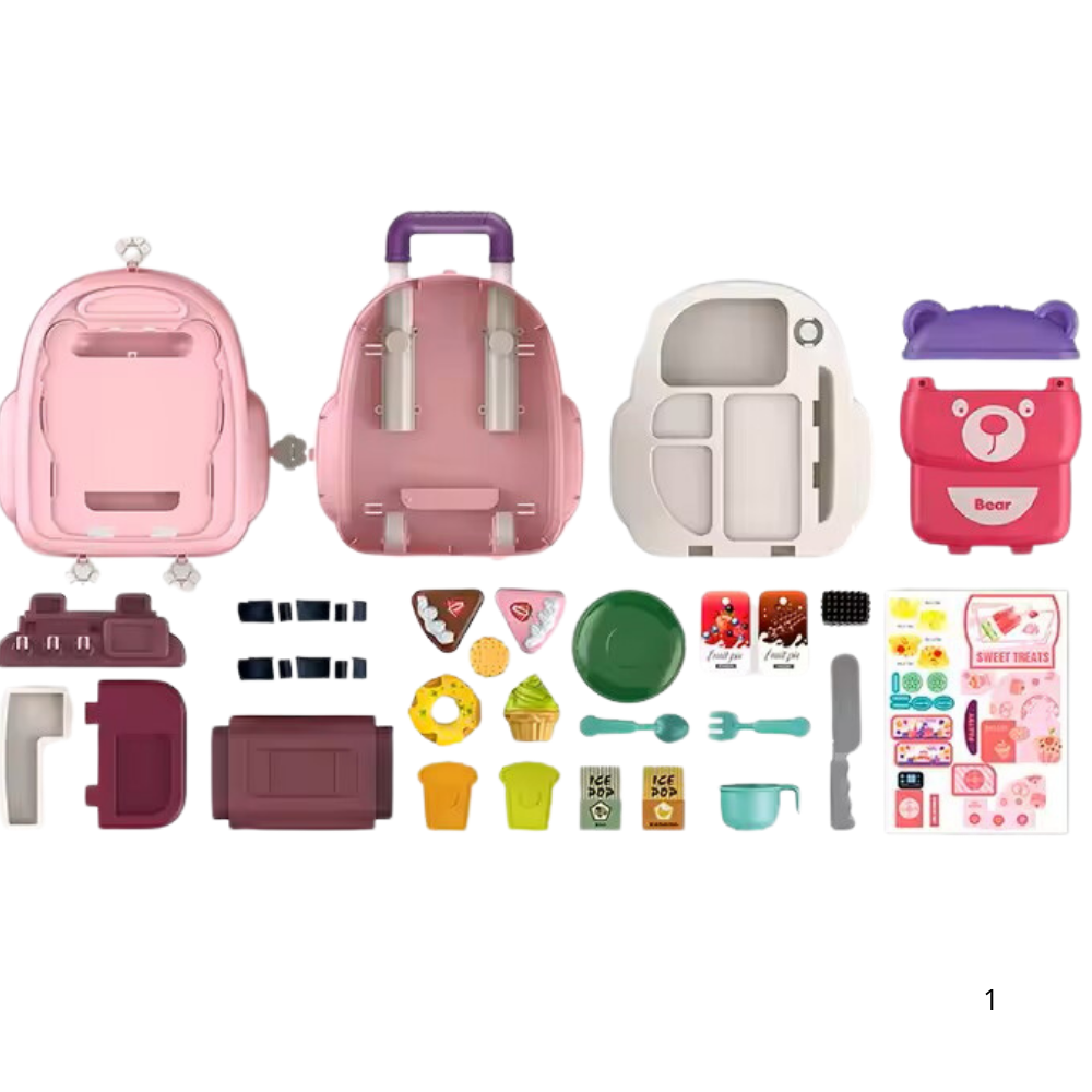 3-in-1 Pastry Play Set Backpack – DIY School Bag Bakery  Toy (29 pcs)