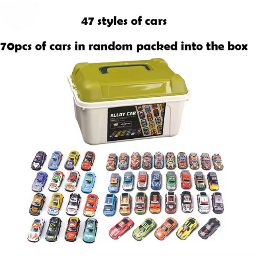 70PCS Alloy Pull-Back Mini Cars – 47 Styles in Storage Box