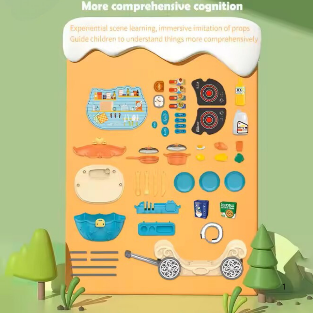 6-in-1 Multifunction Cooking Food Cart – Roleplay Kitchen & Travel Case for Kids