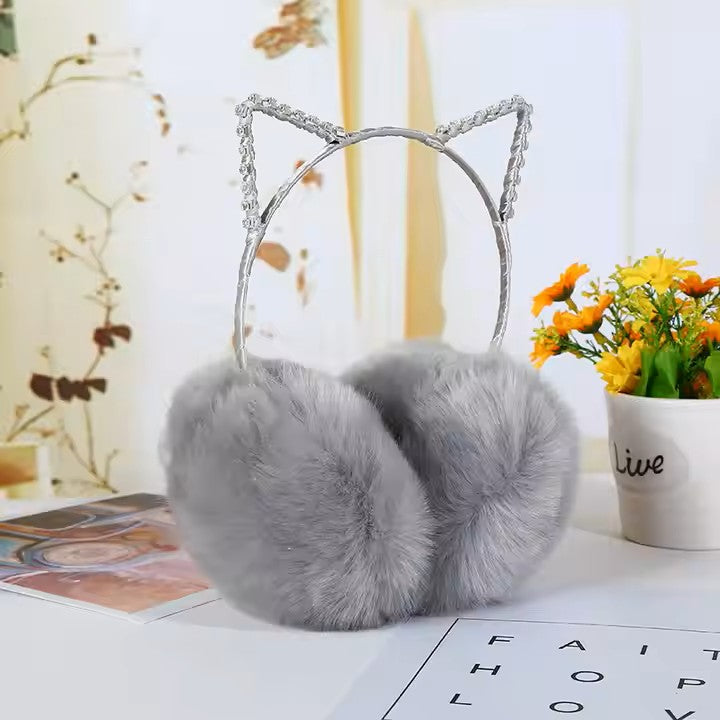 "Cat Ear Fluffy Earmuffs – Stylish, Warm & Adorable Winter Accessory"  This title highlights the fashionable cat-ear design, **cozy warmth, and **cute aesthetic to a