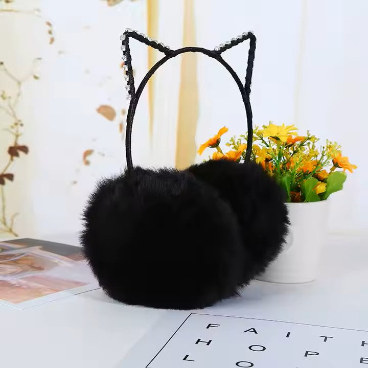 "Cat Ear Fluffy Earmuffs – Stylish, Warm & Adorable Winter Accessory"  This title highlights the fashionable cat-ear design, **cozy warmth, and **cute aesthetic to a