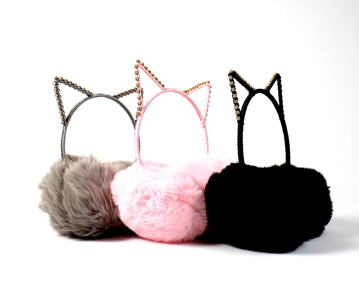 "Cat Ear Fluffy Earmuffs – Stylish, Warm & Adorable Winter Accessory"  This title highlights the fashionable cat-ear design, **cozy warmth, and **cute aesthetic to a