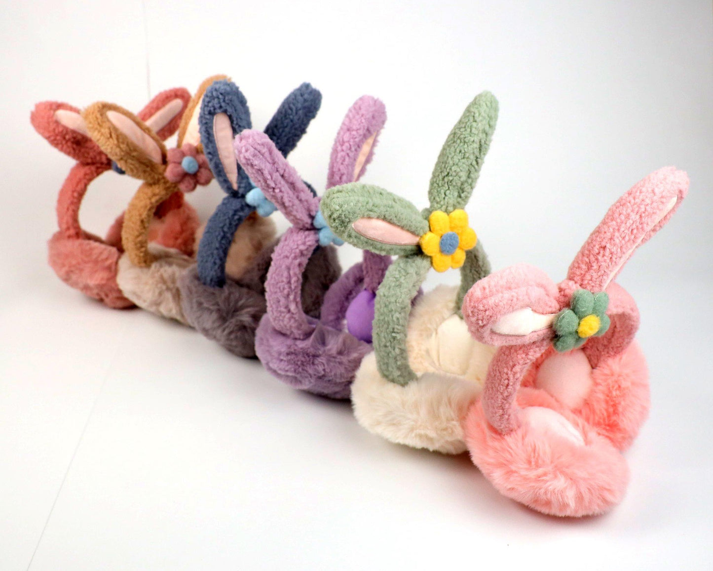 Fluffy bunny ear earmuffs - warm and adorable for winter🐰