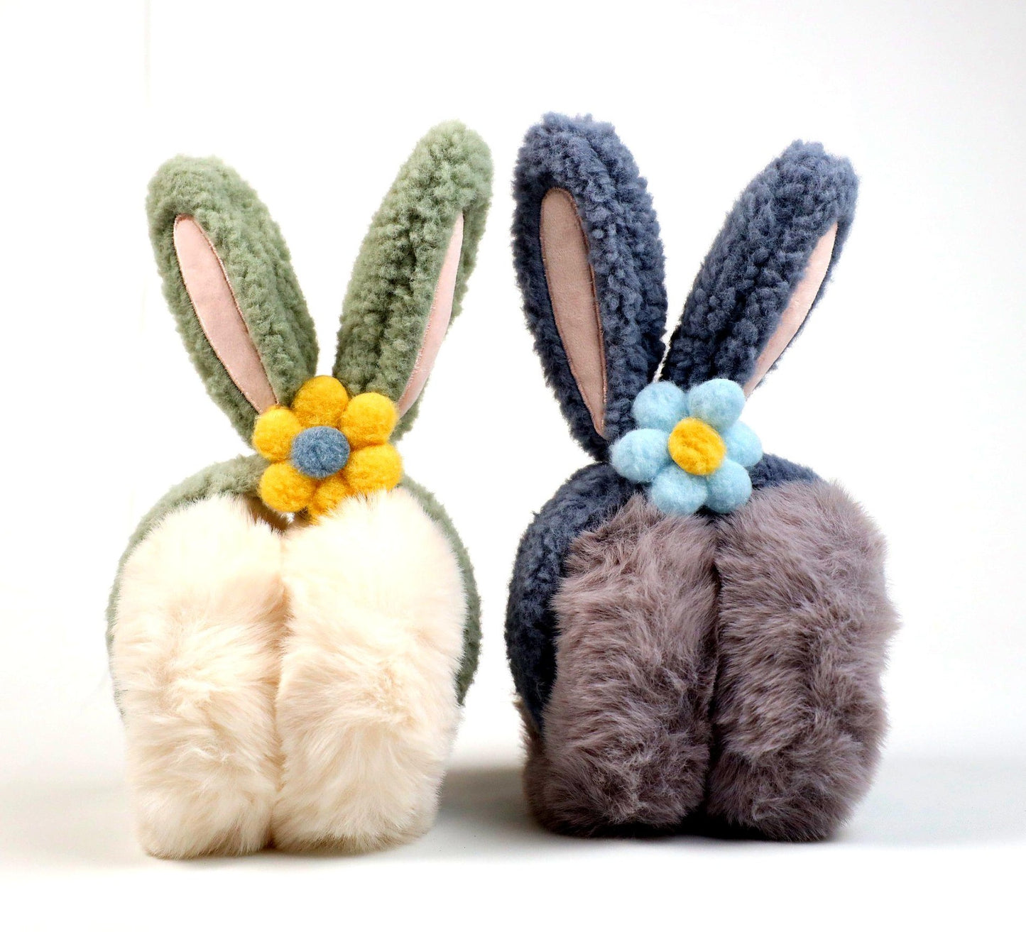 Fluffy bunny ear earmuffs - warm and adorable for winter🐰