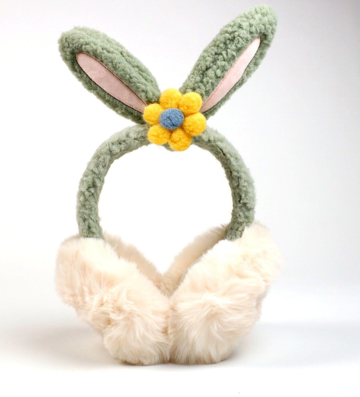 Fluffy bunny ear earmuffs - warm and adorable for winter🐰