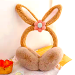 Fluffy bunny ear earmuffs - warm and adorable for winter🐰