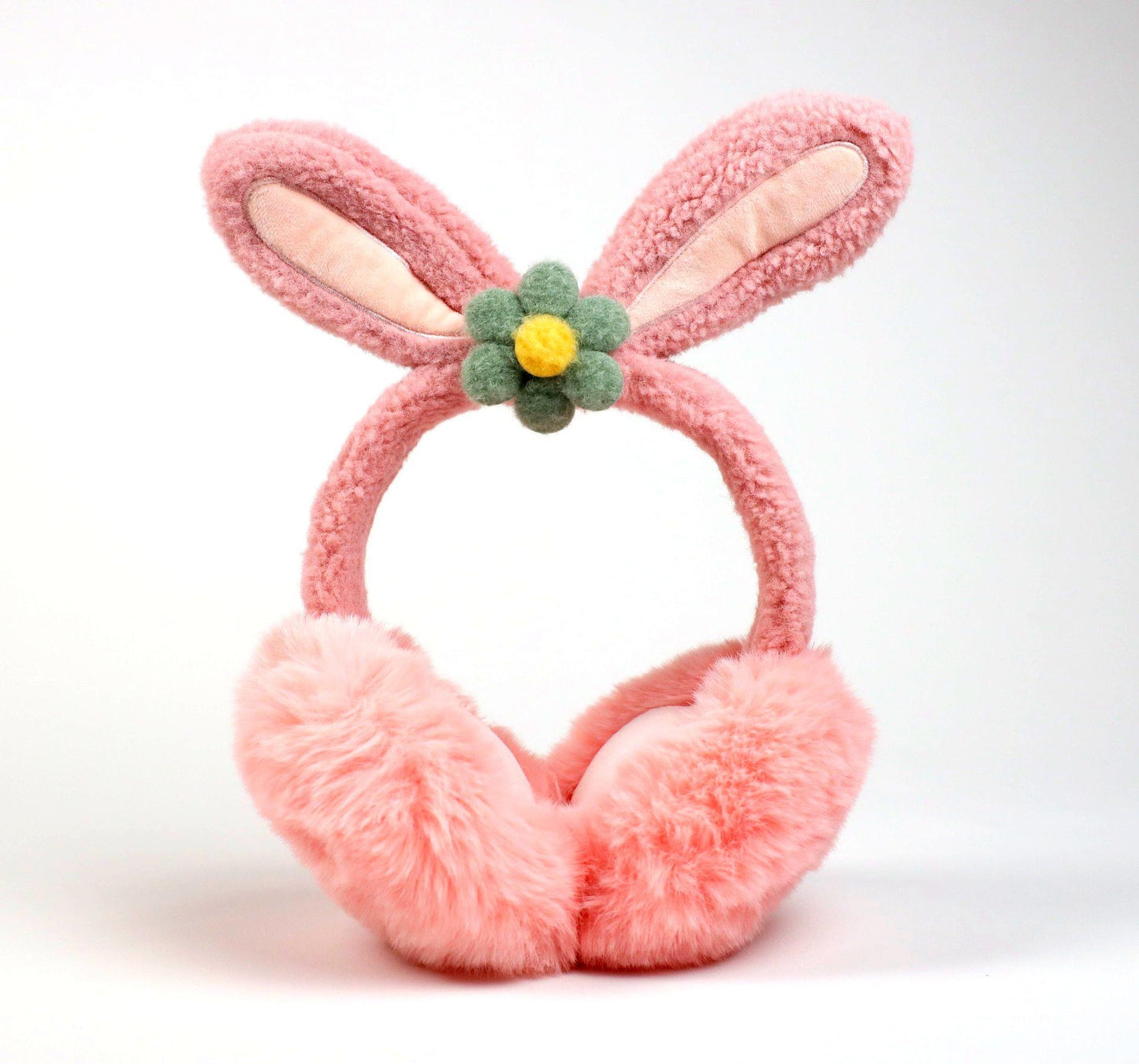 Fluffy bunny ear earmuffs - warm and adorable for winter🐰