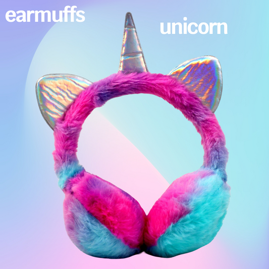 Multicolor Unicorn Plush Earmuffs – Soft and Warm for Winter